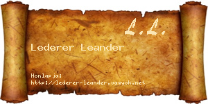 Lederer Leander névjegykártya